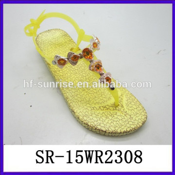 Fashion Jewel top sandal ladies jewelled sandals ladies flat sandals ladies pvc sandals